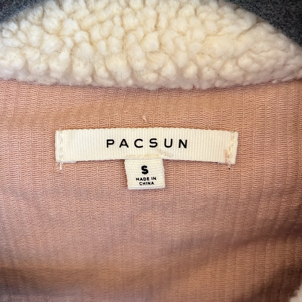 PacSun Women's Pink Corduroy Jacket with Sherpa Collar - Picture 2 of 4